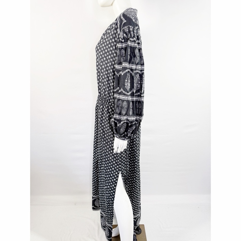 BOTEH Black HERMIA Maxi Dress Size 3 US 8 Casual Boho Summer Long Sleeve V-Neck - Picture 3 of 7